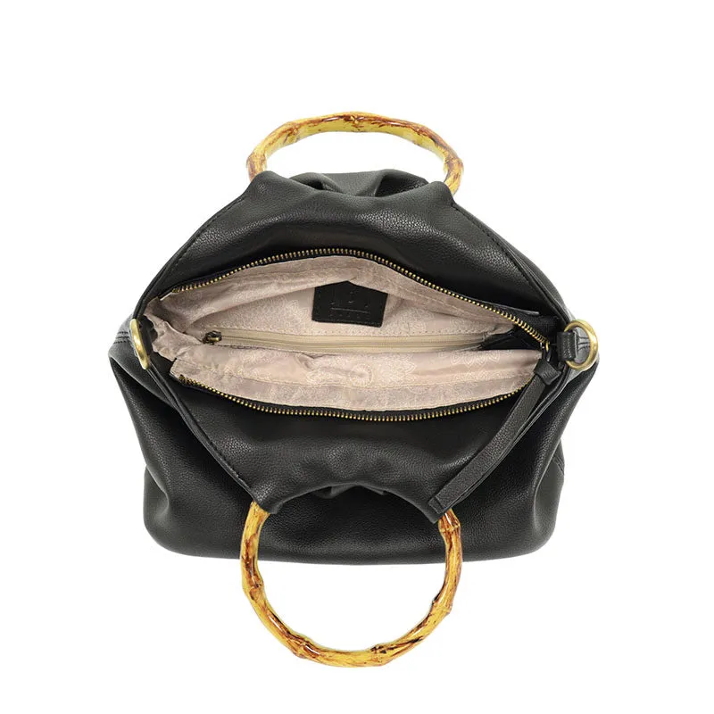 Bamboo Handle Pouf Bag