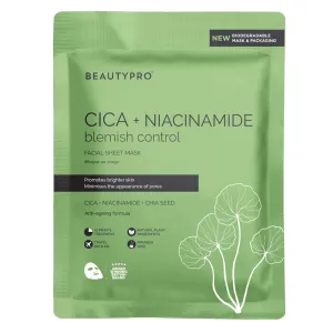 BeautyPro CICA   Niacinamide Blemish Control Facial Sheet Mask