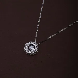 Bejeweled Flower Necklace | Silver