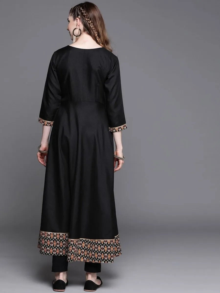 Black Printed Anarkali Kurta