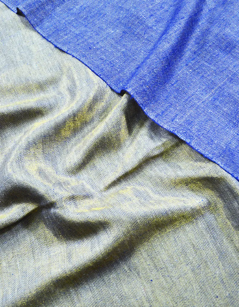 blue Zari Reversible Pashmina stole 8020