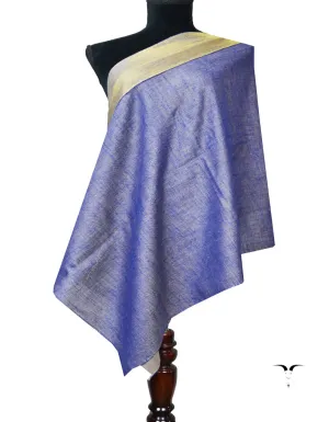 blue Zari Reversible Pashmina stole 8020