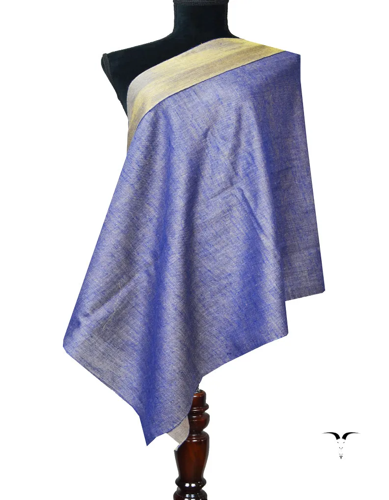 blue Zari Reversible Pashmina stole 8020