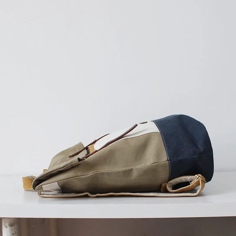 BOOPDO DESIGN COLOR BLOCK FOLD TOP BACKPACK
