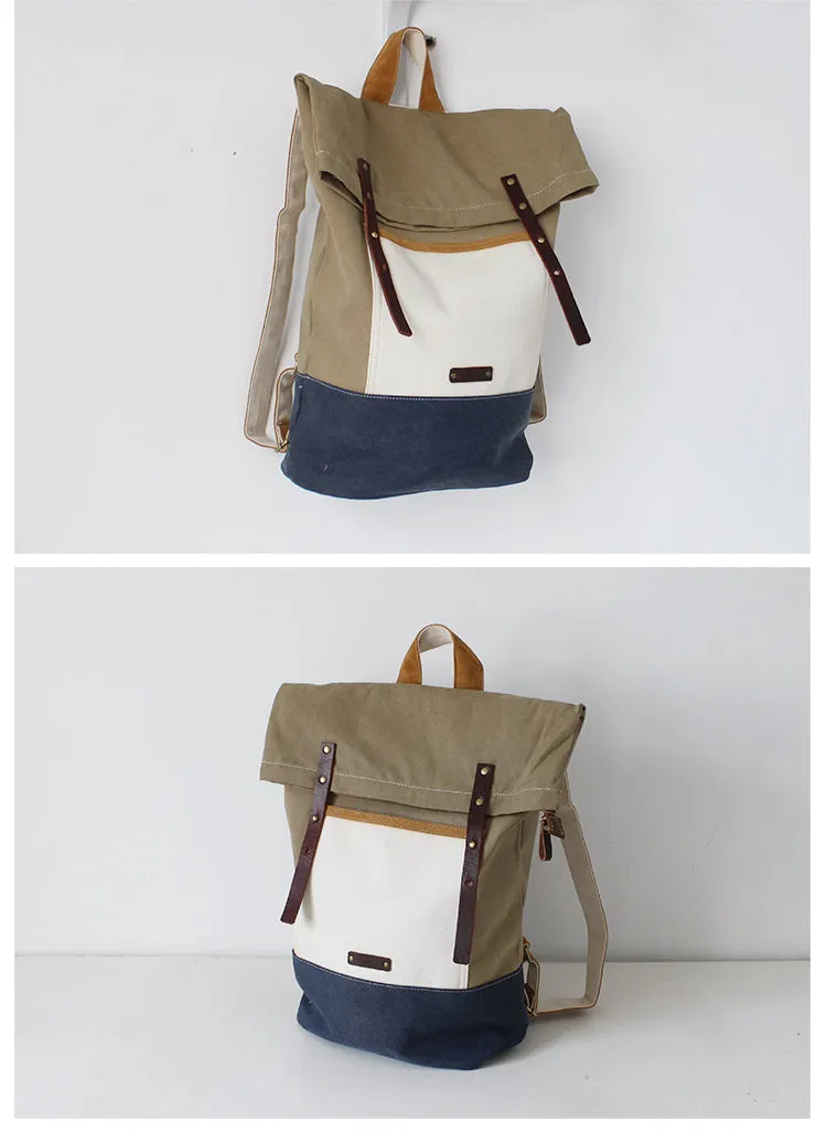 BOOPDO DESIGN COLOR BLOCK FOLD TOP BACKPACK