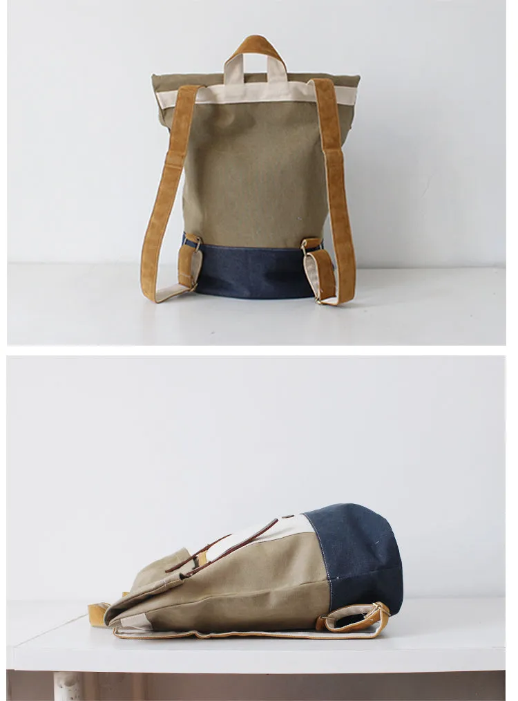 BOOPDO DESIGN COLOR BLOCK FOLD TOP BACKPACK