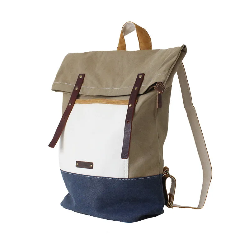 BOOPDO DESIGN COLOR BLOCK FOLD TOP BACKPACK