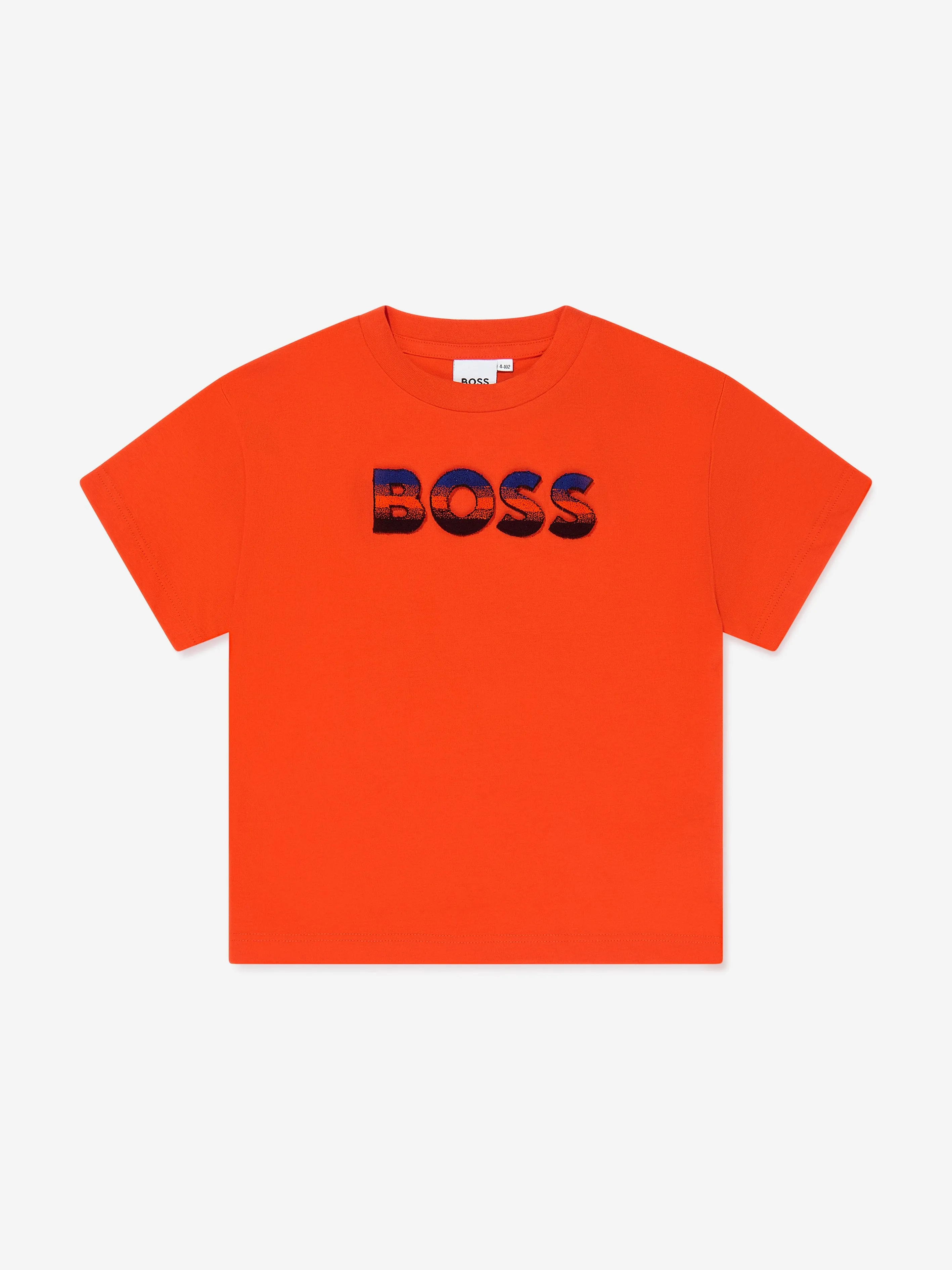BOSS Boys Logo T-Shirt in Orange