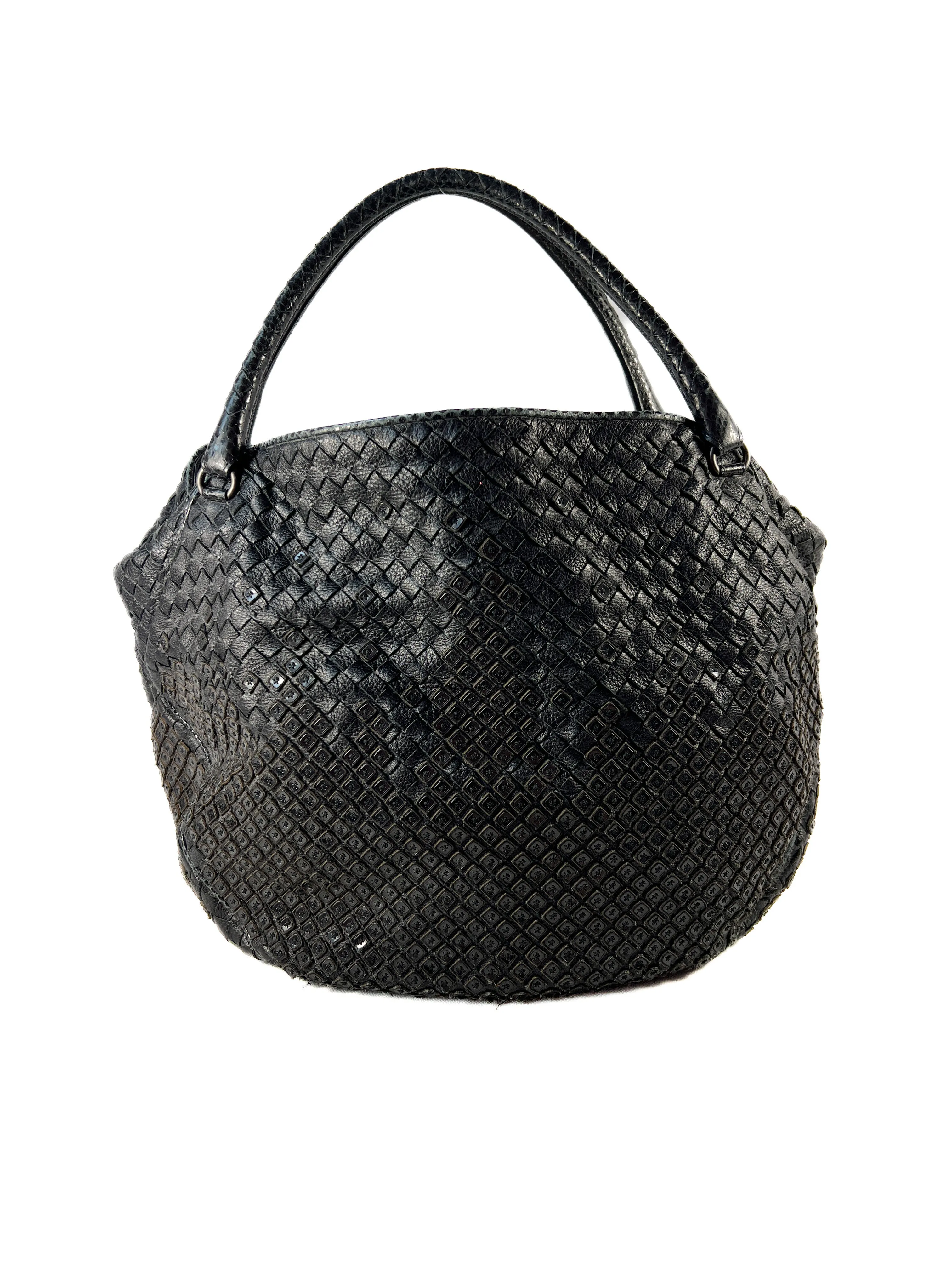Bottega Veneta black limited edition Intrecciato Parachute shoulder bag