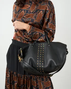 brass stud devon holdall bag - black