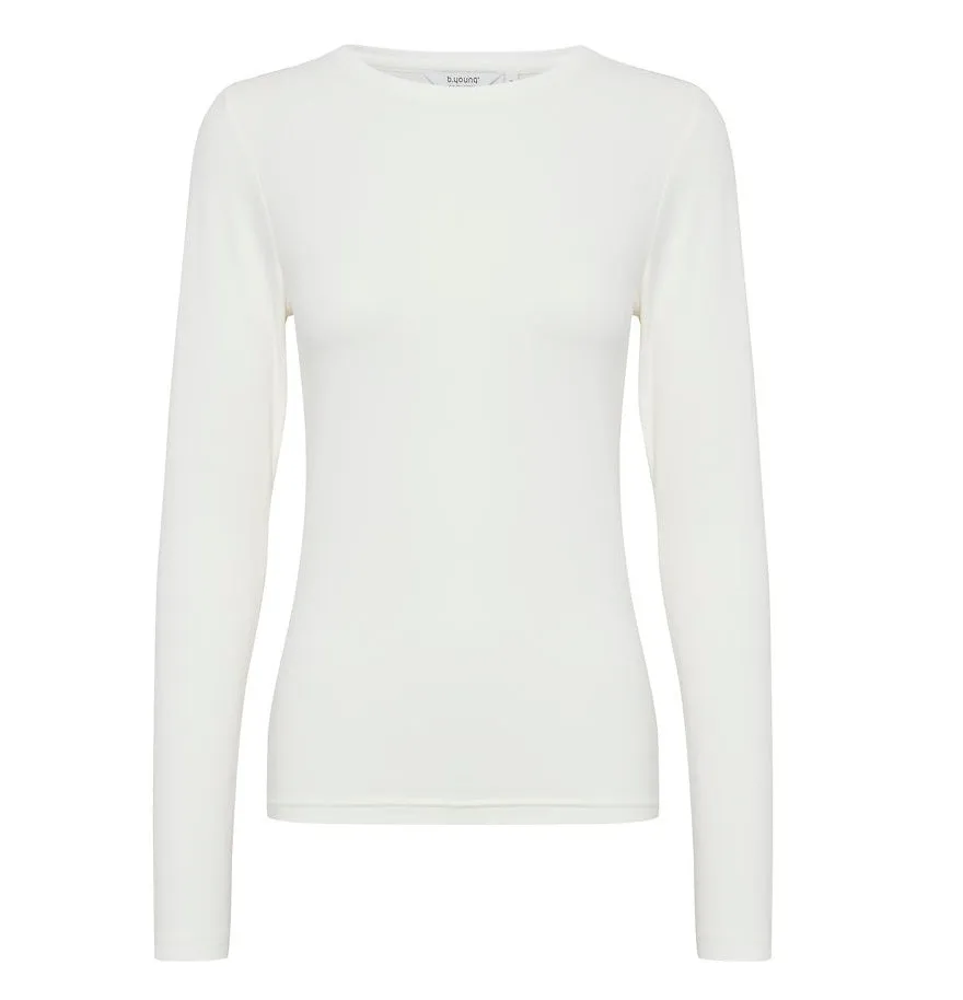 b.young t-shirt da donna manica lunga Pamila 20807594 80115 bianco latte