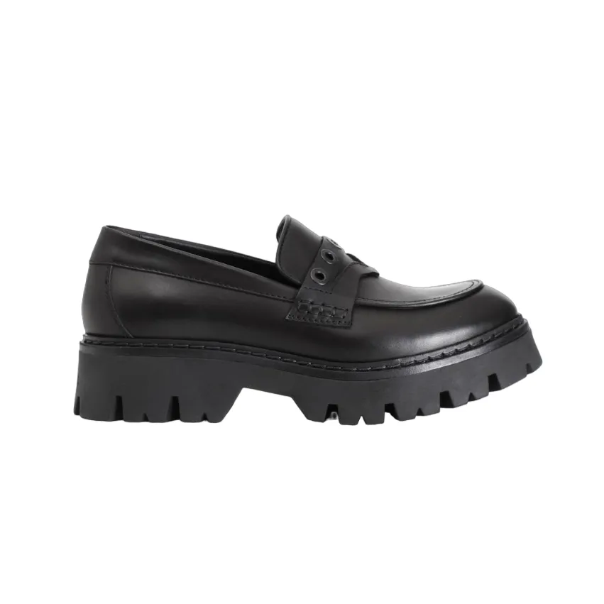 CafèNoir scarpa Mocassino in pelle con occhiello da donna C1FM1019 N001 nero