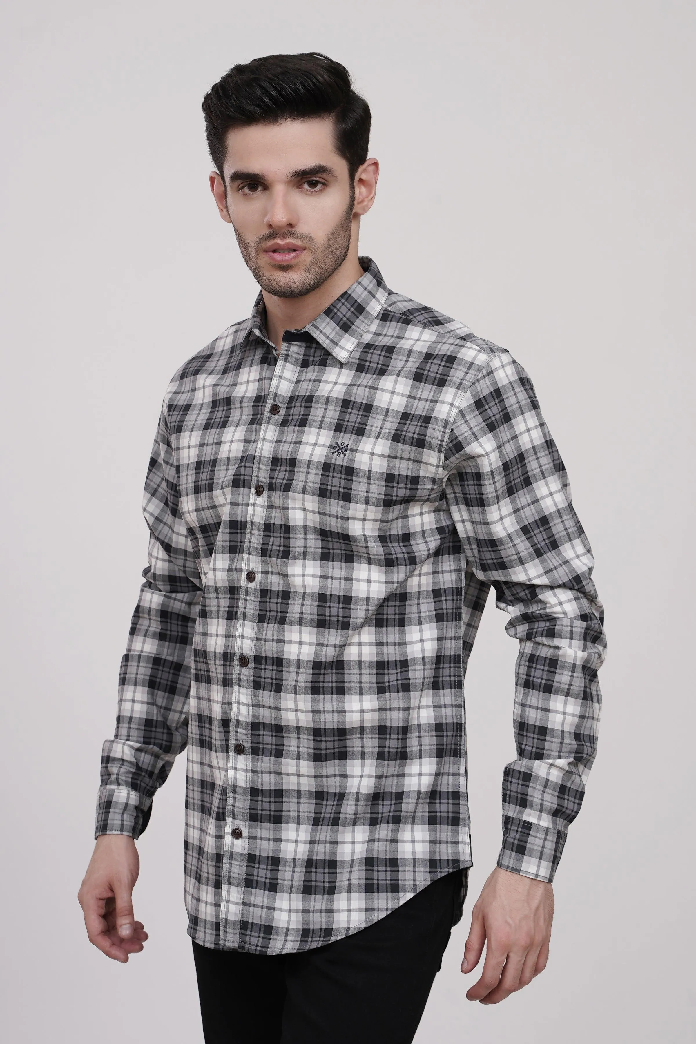 CASUAL SHIRT BLACK GREY