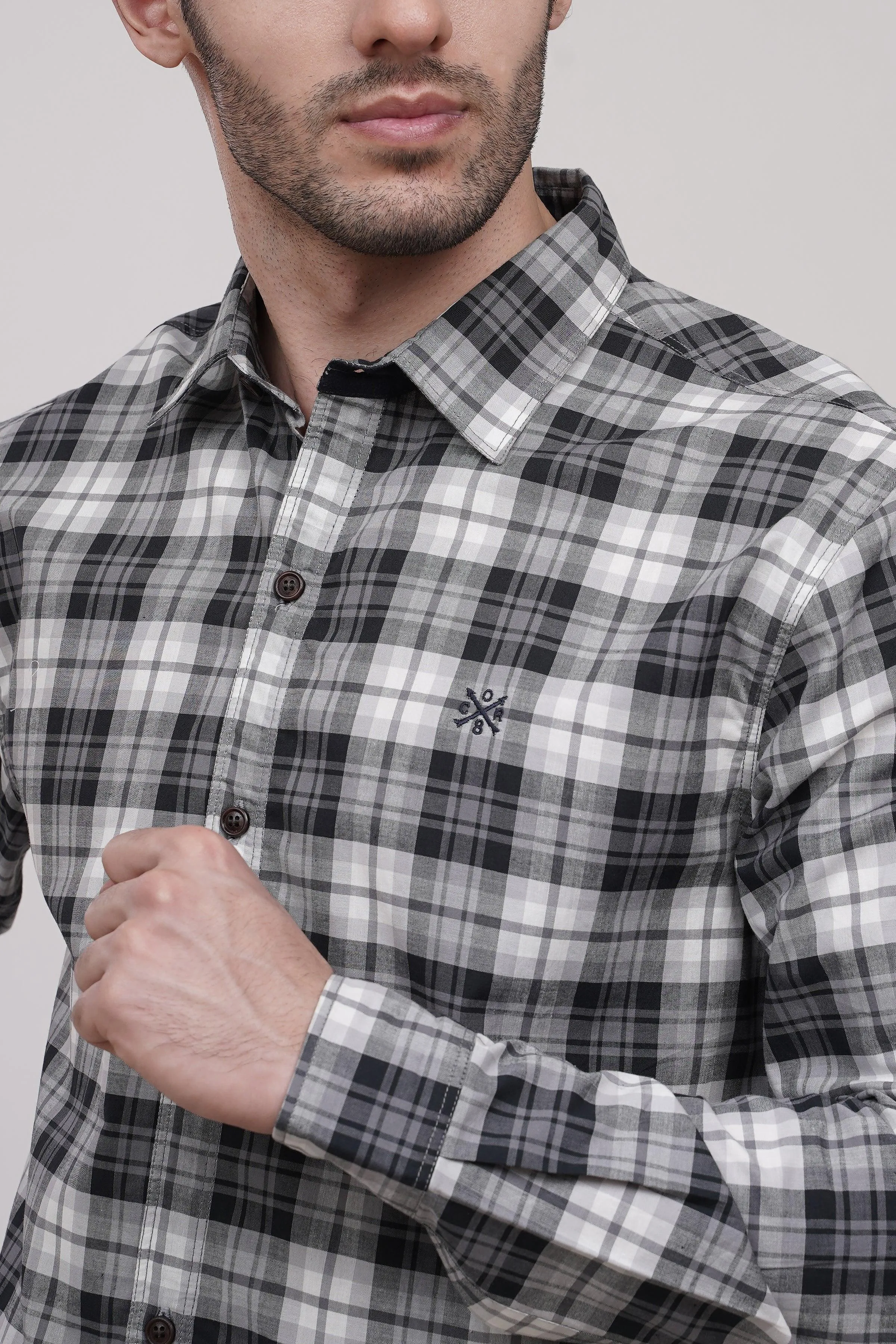 CASUAL SHIRT BLACK GREY