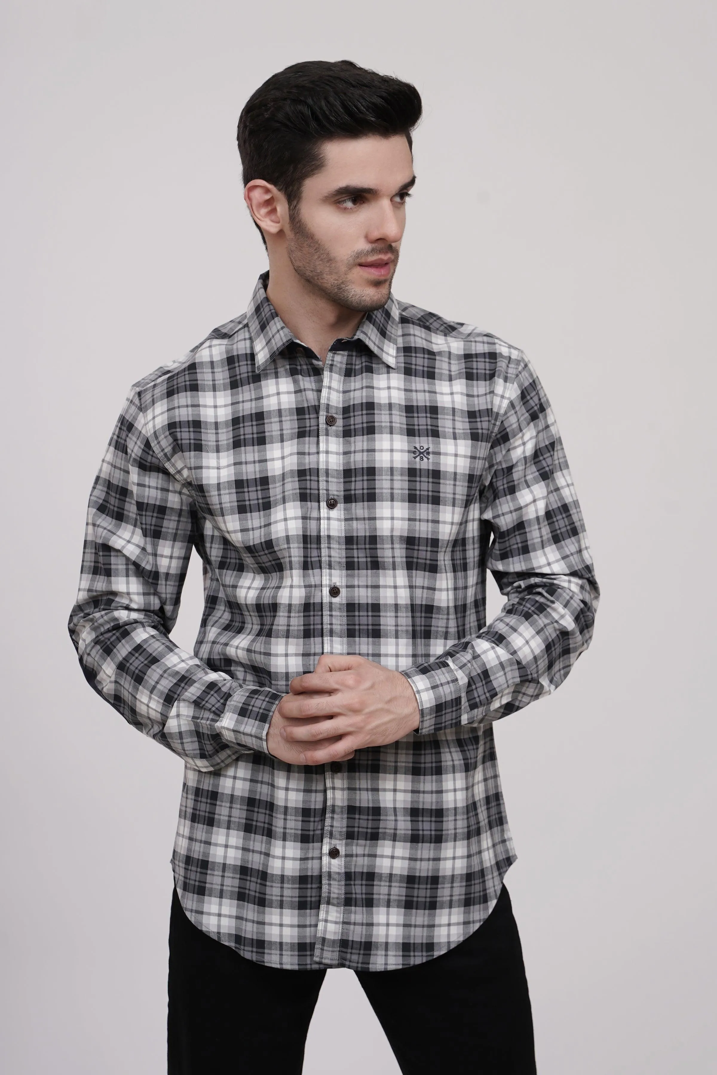 CASUAL SHIRT BLACK GREY