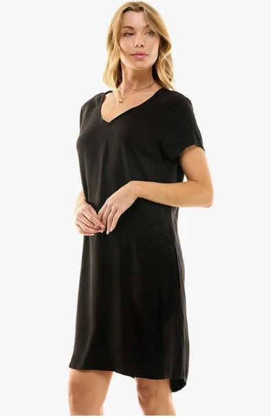 Casual Shirt Dress - Black