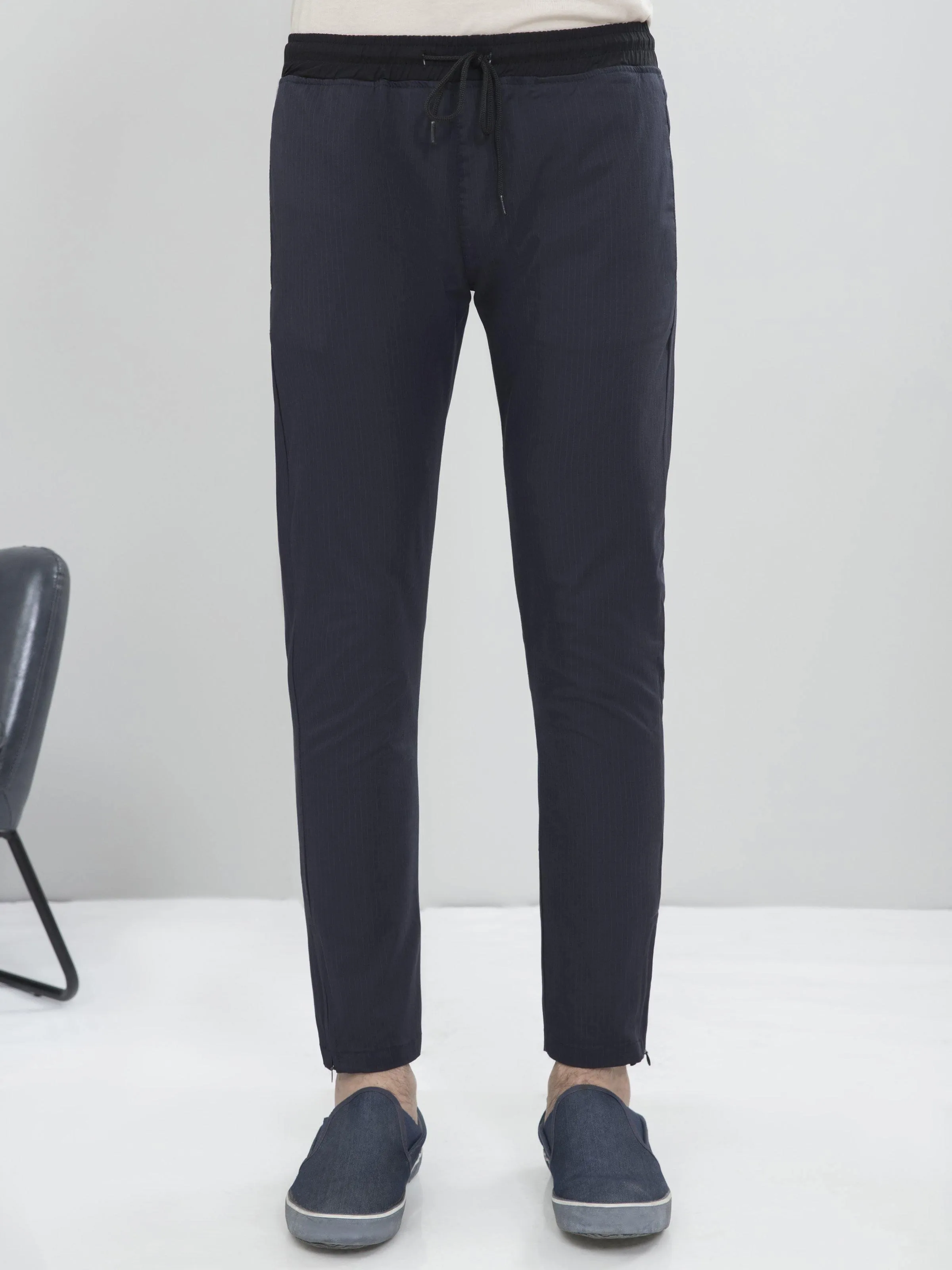 CASUAL TROUSER TAPERED FIT BLUE GREY
