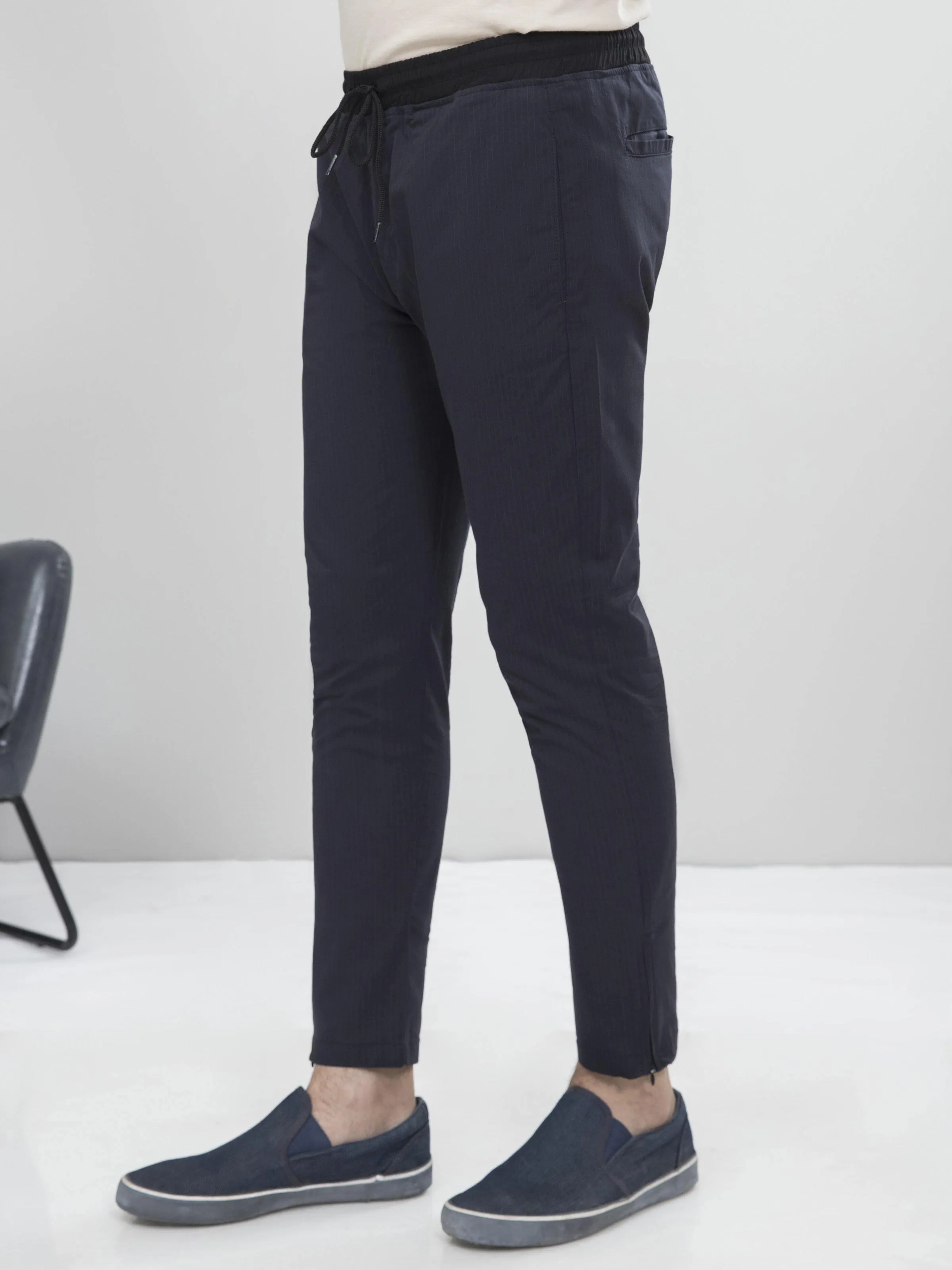 CASUAL TROUSER TAPERED FIT BLUE GREY