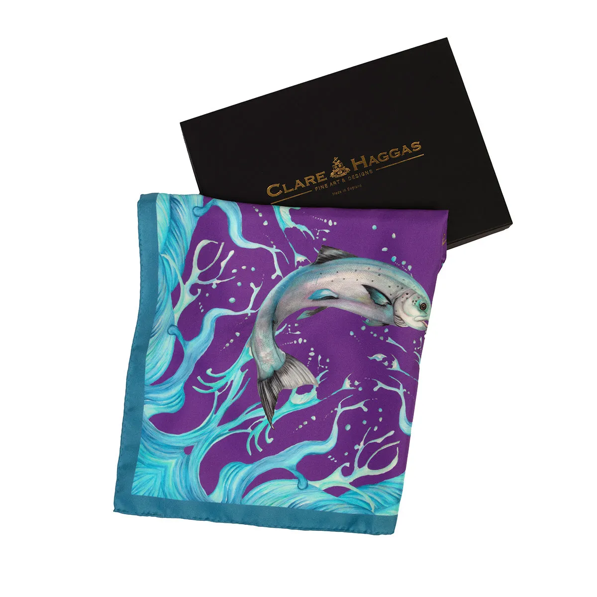 Catch and Release Violet Medium Square Silk Scarf
