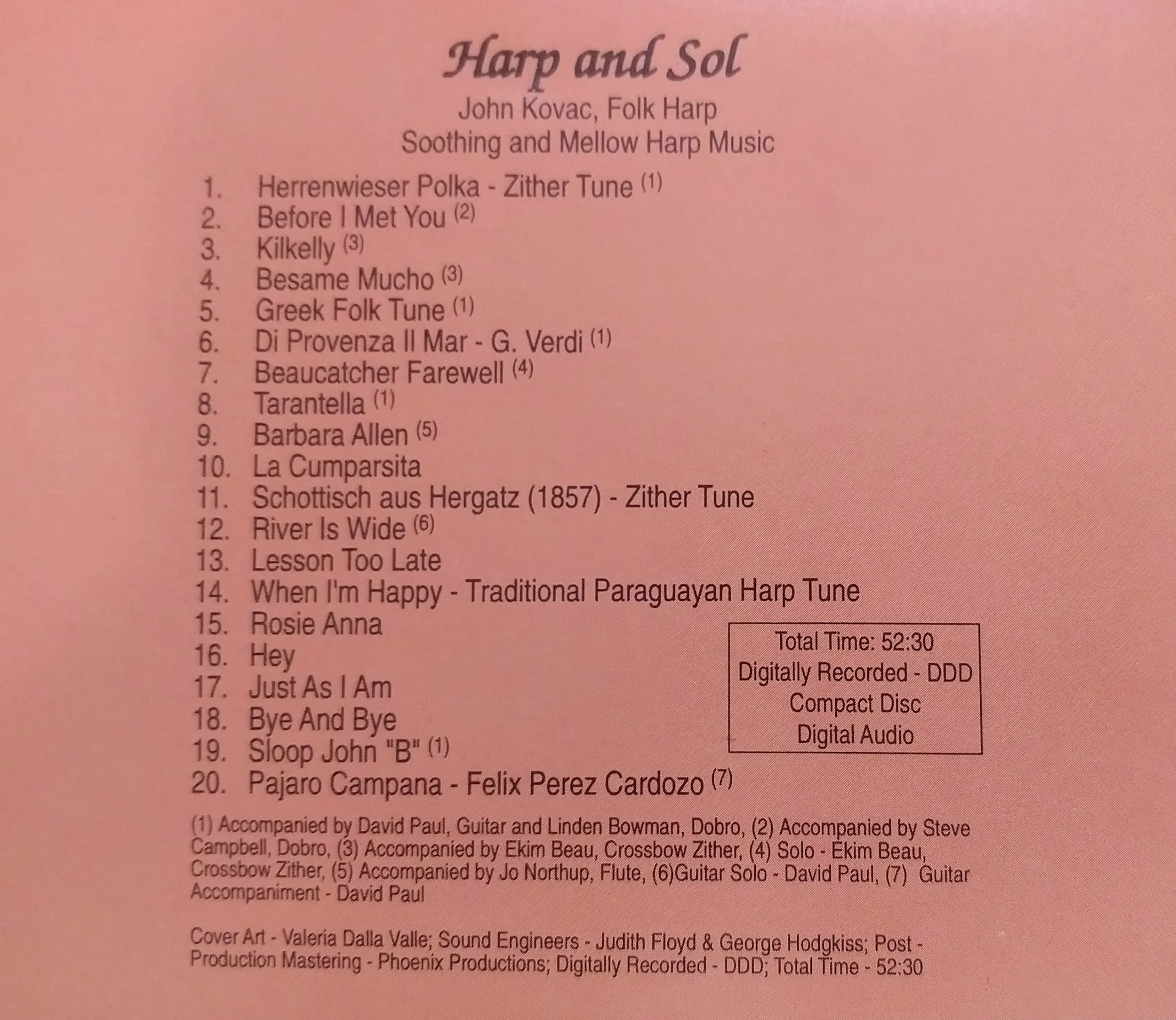 CD - HARD DISC - "Harp and Sol"