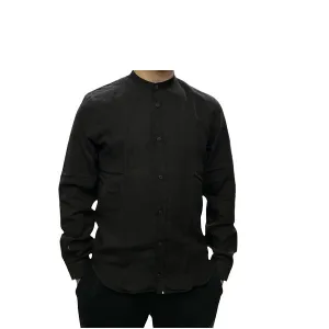 Censured camicia da uomo in lino collo coreana SM3693T LISM90 black