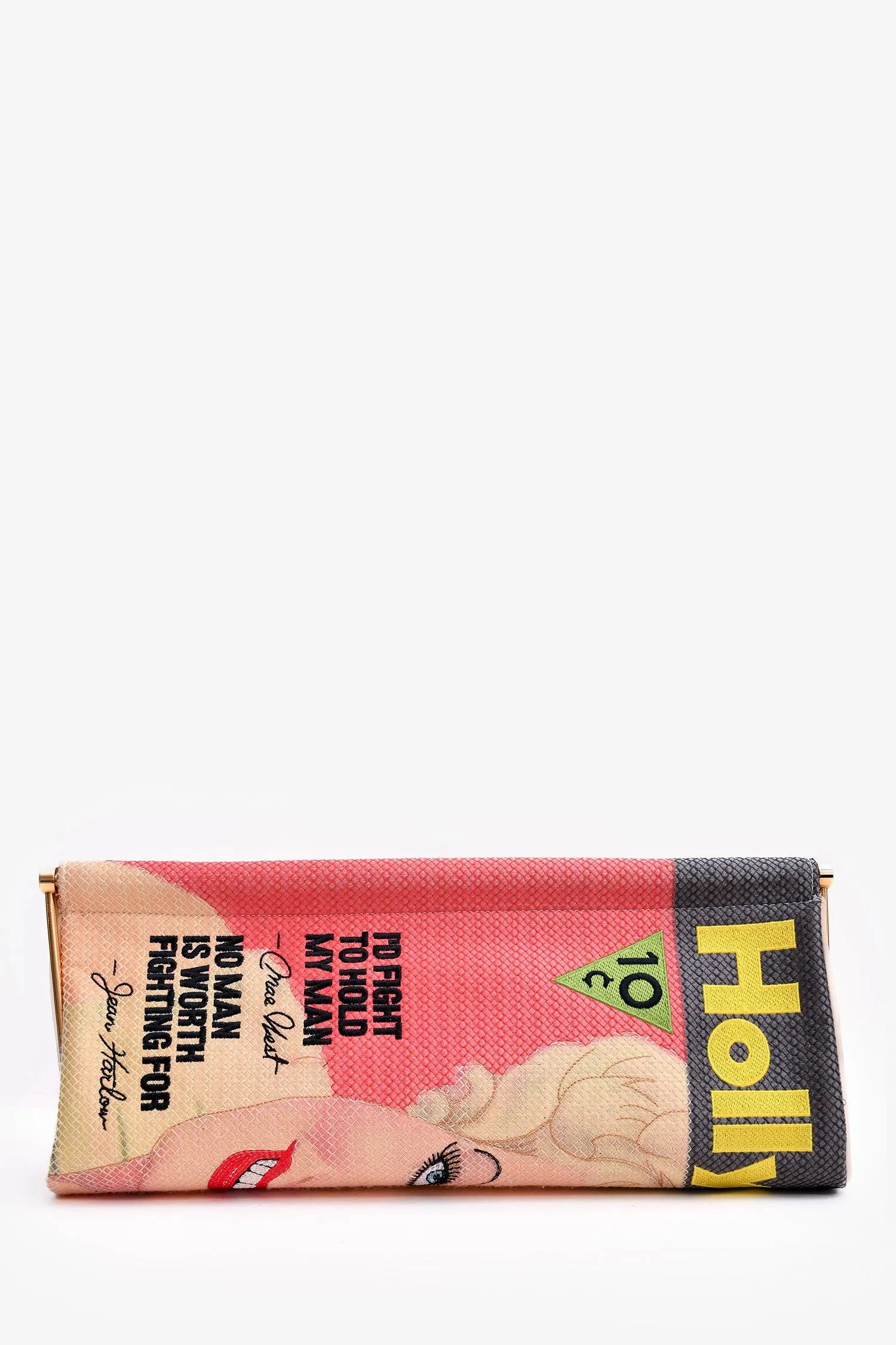 Charlotte Olympia Multicolor Canvas 'Hollywood' Jean Harlow Clutch