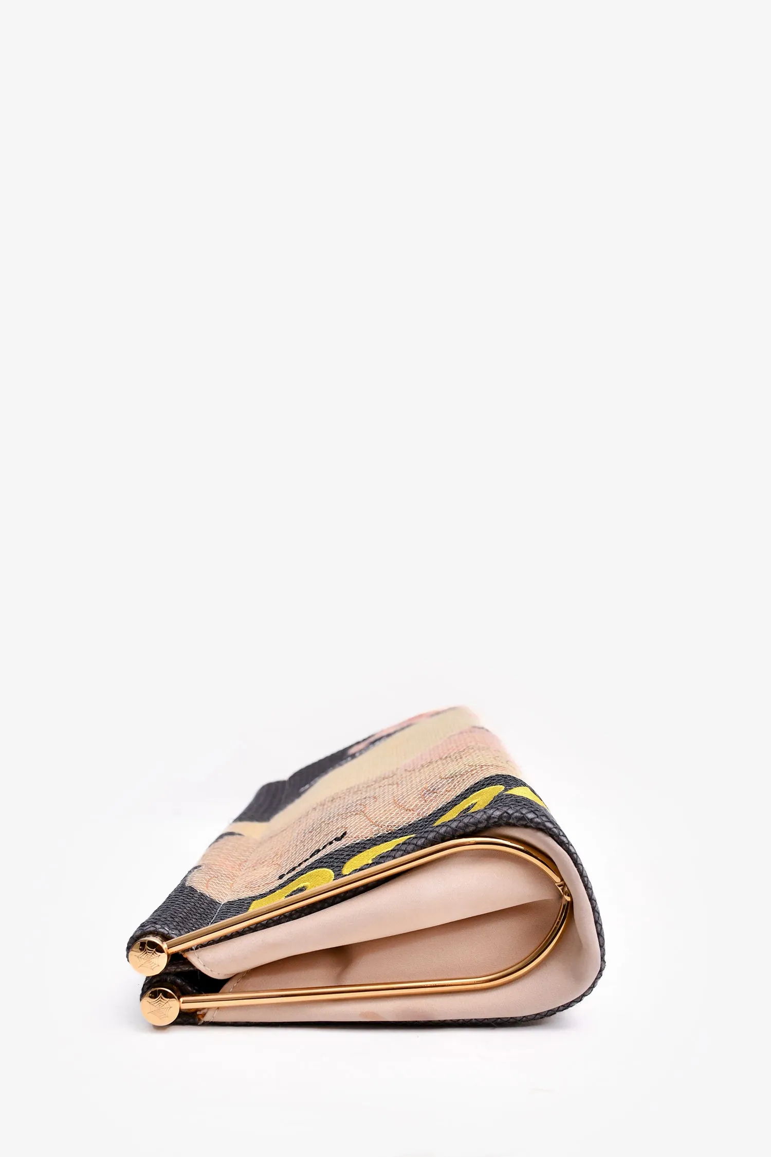 Charlotte Olympia Multicolor Canvas 'Hollywood' Jean Harlow Clutch