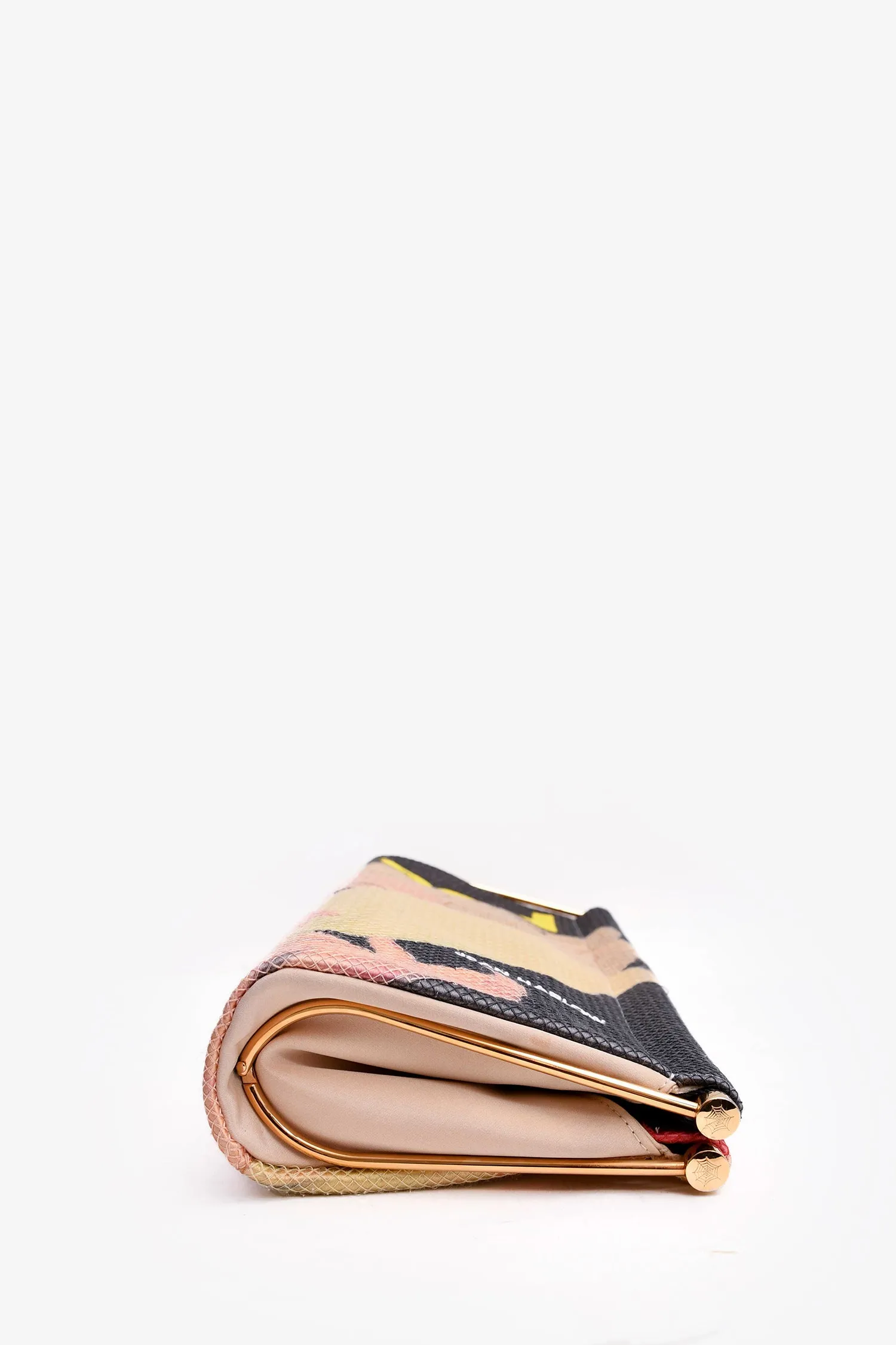 Charlotte Olympia Multicolor Canvas 'Hollywood' Jean Harlow Clutch