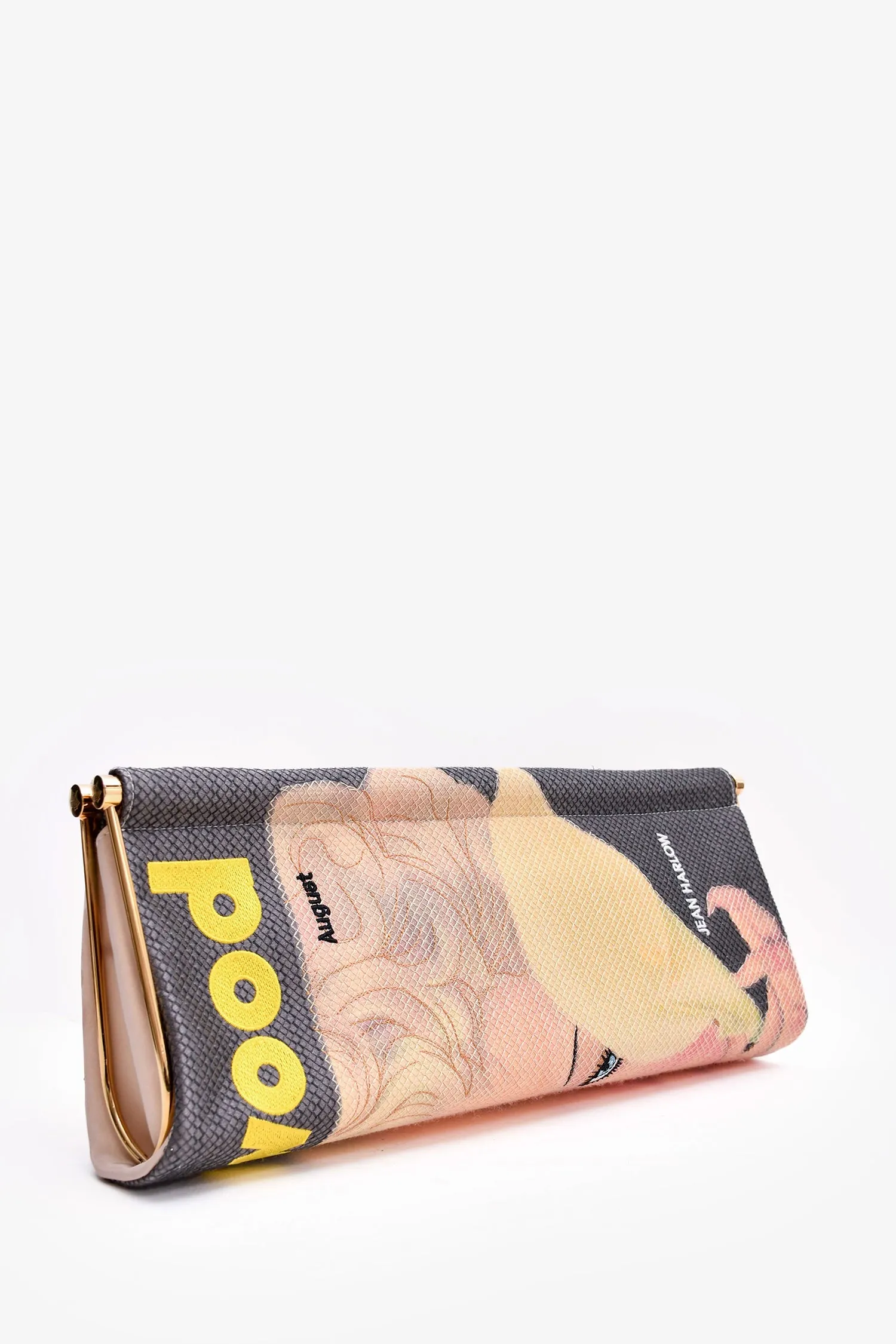 Charlotte Olympia Multicolor Canvas 'Hollywood' Jean Harlow Clutch