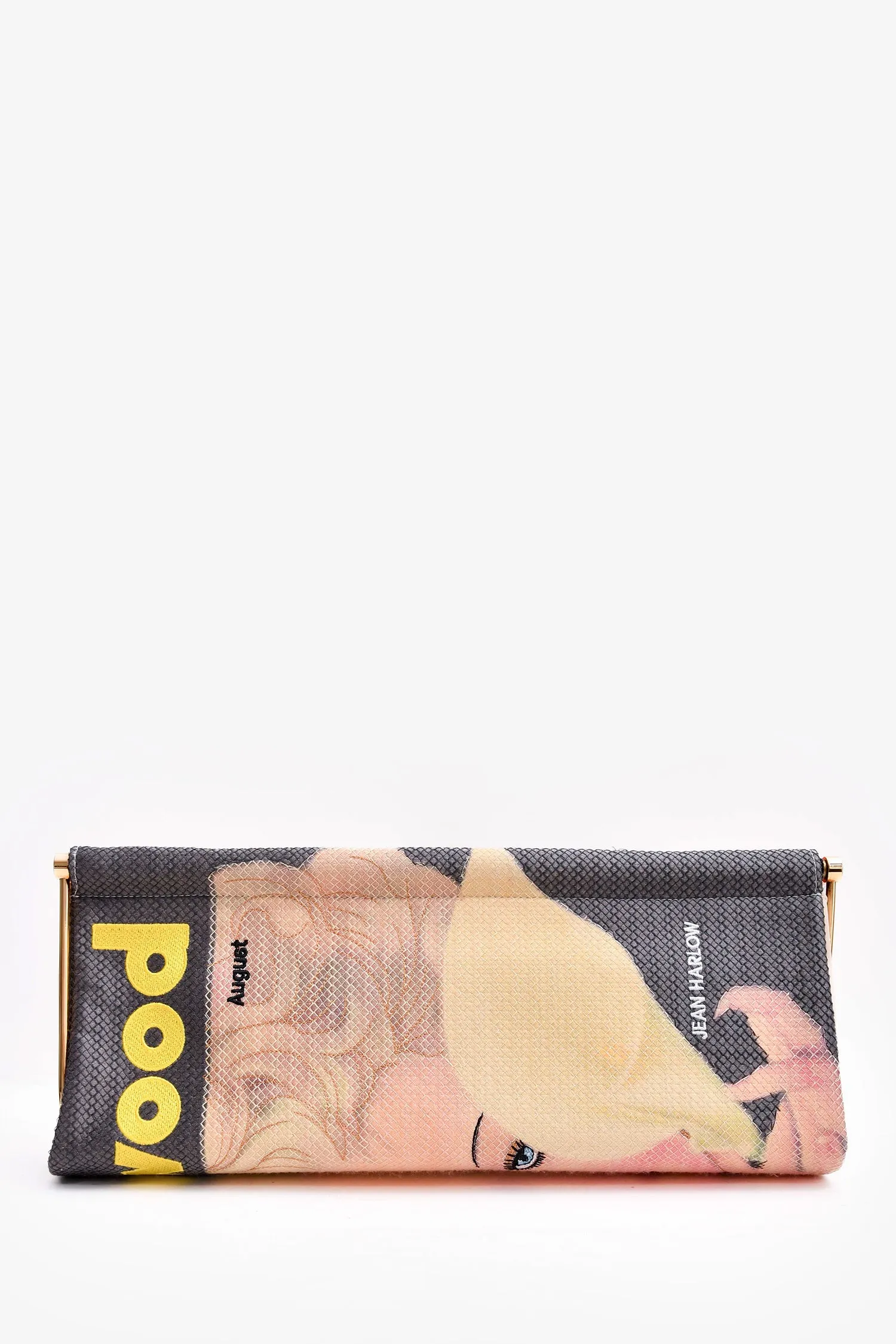 Charlotte Olympia Multicolor Canvas 'Hollywood' Jean Harlow Clutch