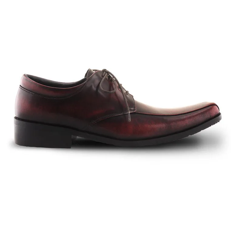 City Oxford Flat Lace European Brush Off Burgundy
