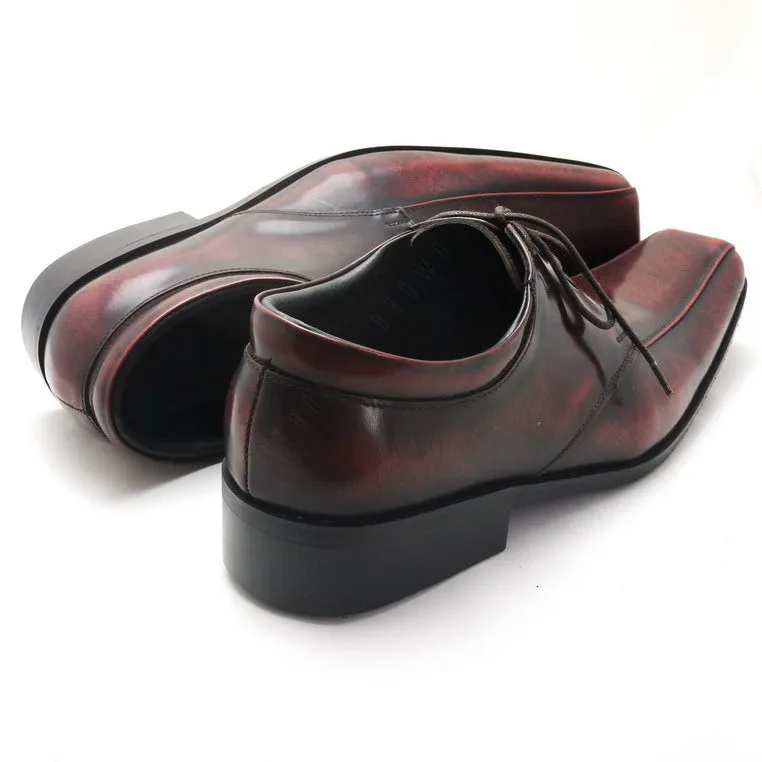City Oxford Flat Lace European Brush Off Burgundy