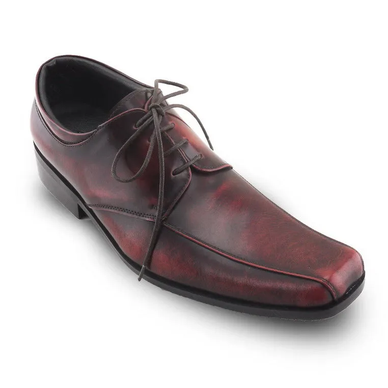 City Oxford Flat Lace European Brush Off Burgundy