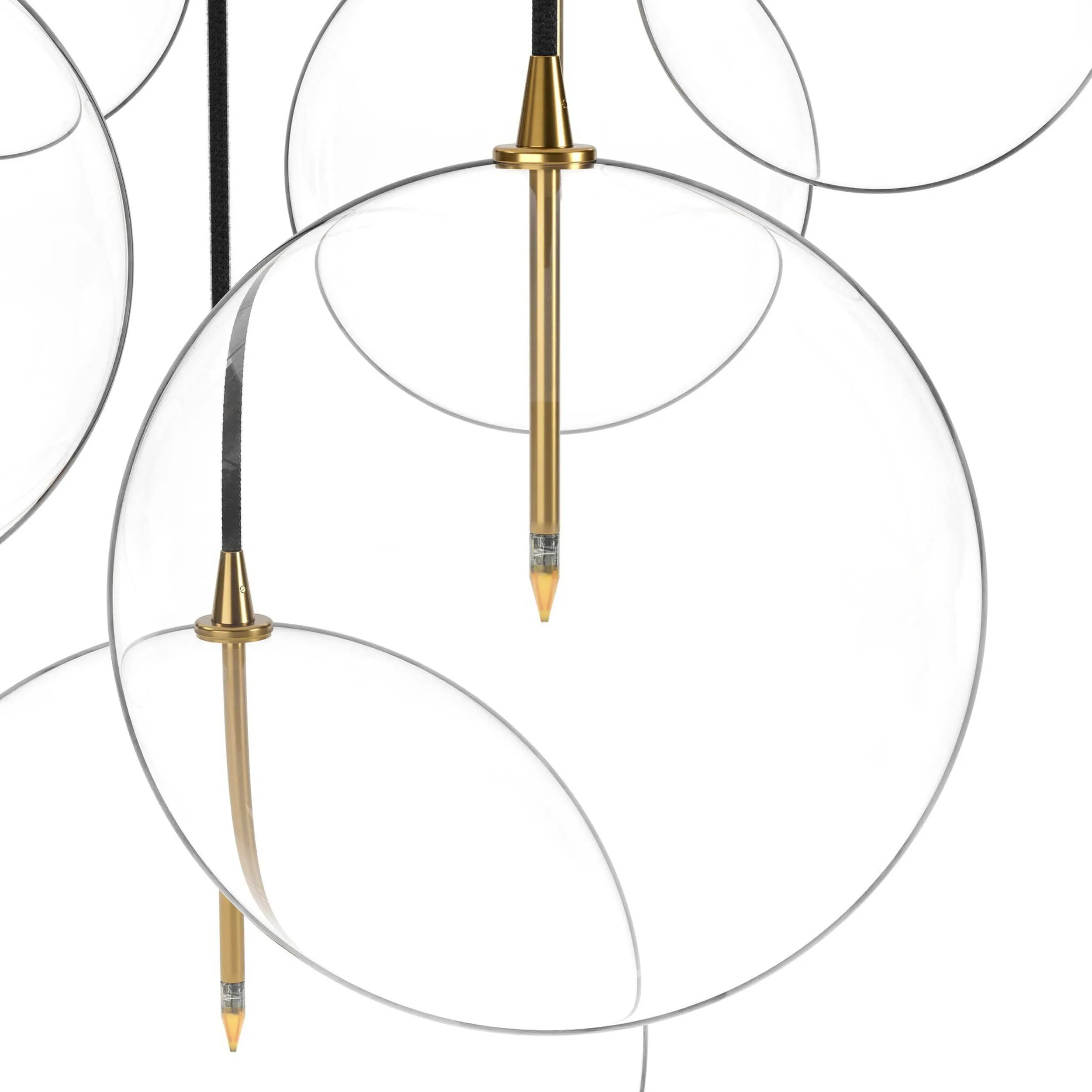 Cluster 7 MIX Chandelier, Burnished Brass