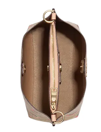 Coach Mollie Bucket Bag 22 In Signature Canvas With Strawberry Print
