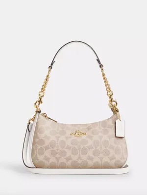 Coach Teri Shoulder Bag In Signature Gold Sand Chalk