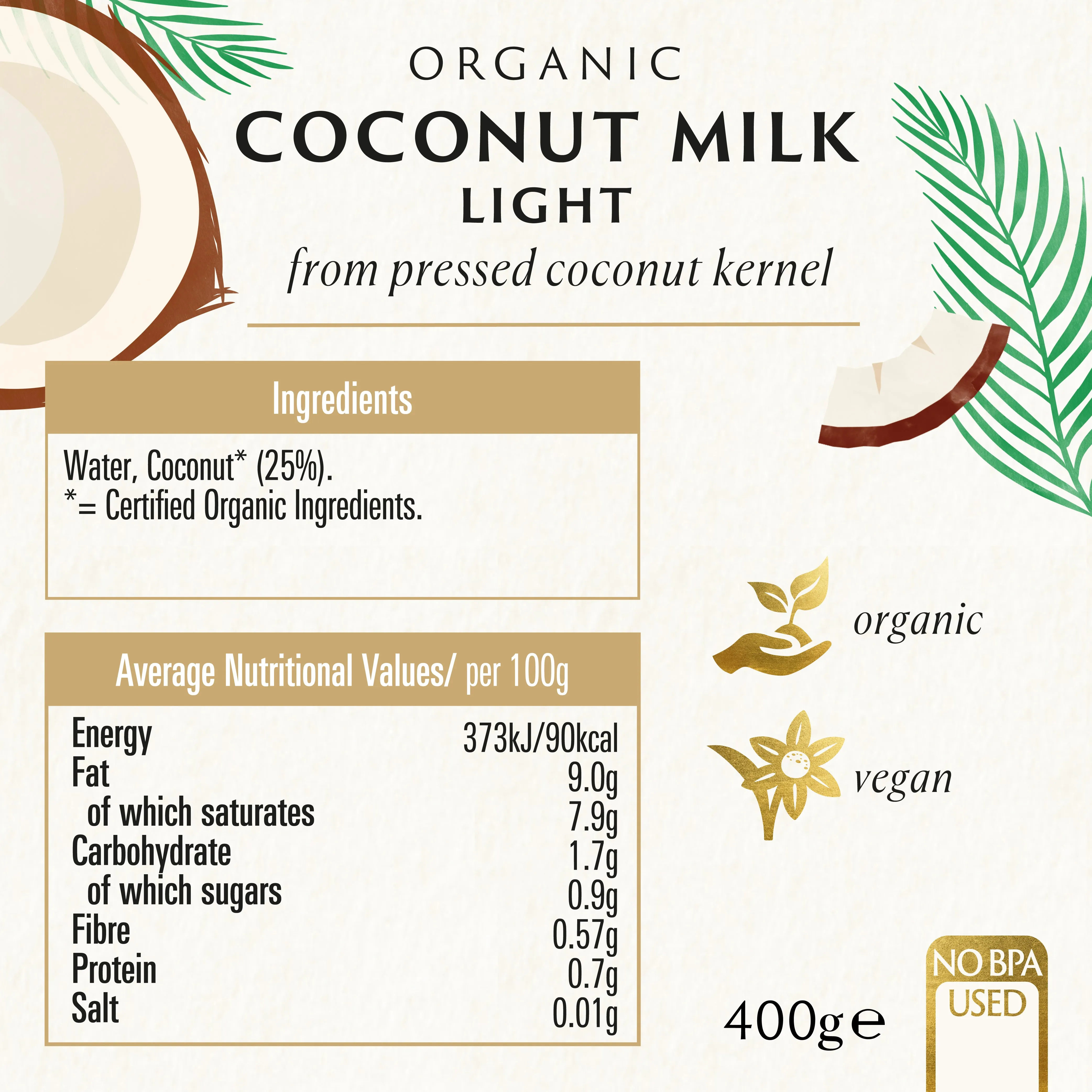 COCONUT MILK LIGHT - 9% FAT