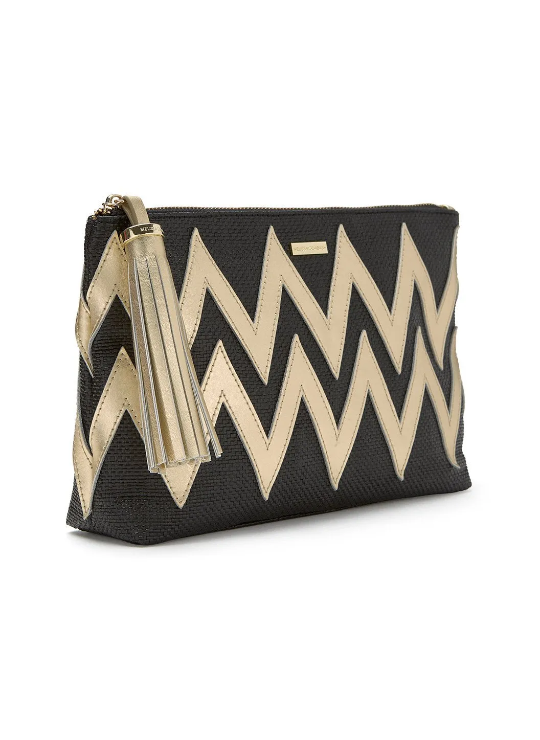 Crete Zigzag Clutch Black/Gold
