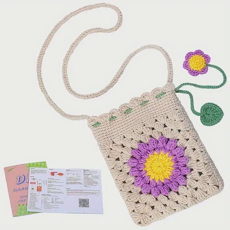 Crochet Kit - Small Sunflower  Bag