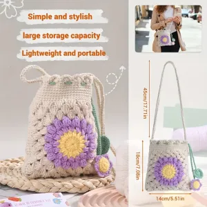 Crochet Kit - Small Sunflower  Bag