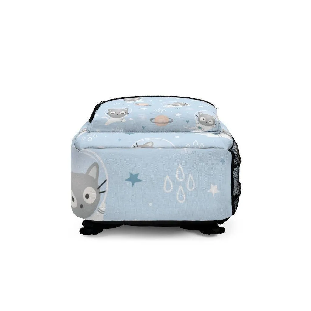 Cute Cat Astronaut and Planet Backpack, College Backpack, Teens Backpack everyday use, Travel Backpack, Weekend bag, Laptop Backpack