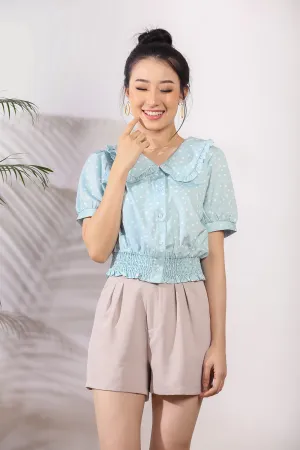 Daniella Polka Dots Top in Mint