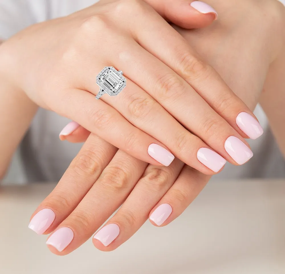 Desert Rose - Emerald Lab Diamond Engagement Ring (IGI Certified)