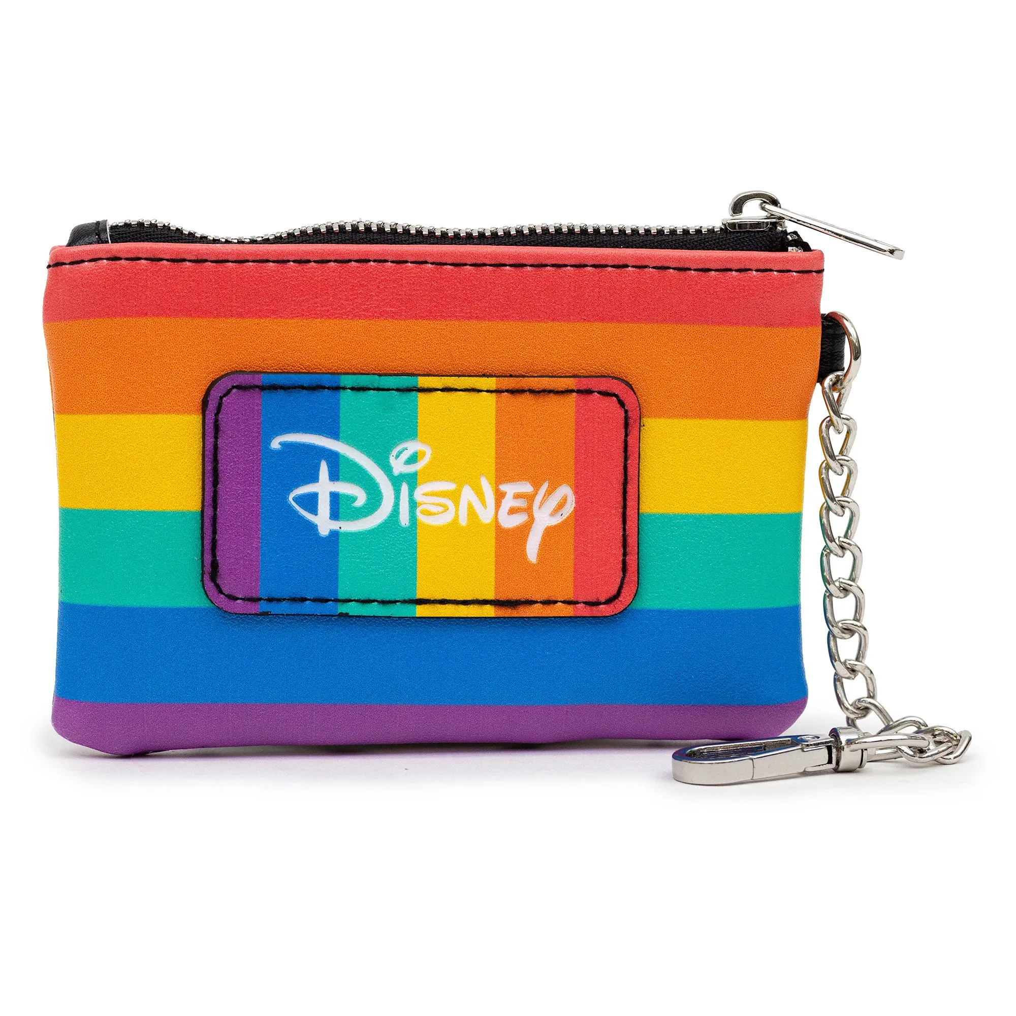 Disney Bag and Wallet Combo, Mickey Mouse Pride Happy Face Close Up, Rainbow Stripe, Vegan Leather