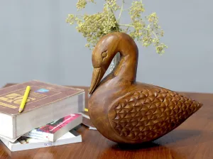 Downward-faced Wooden Swan Showpiece (Large)