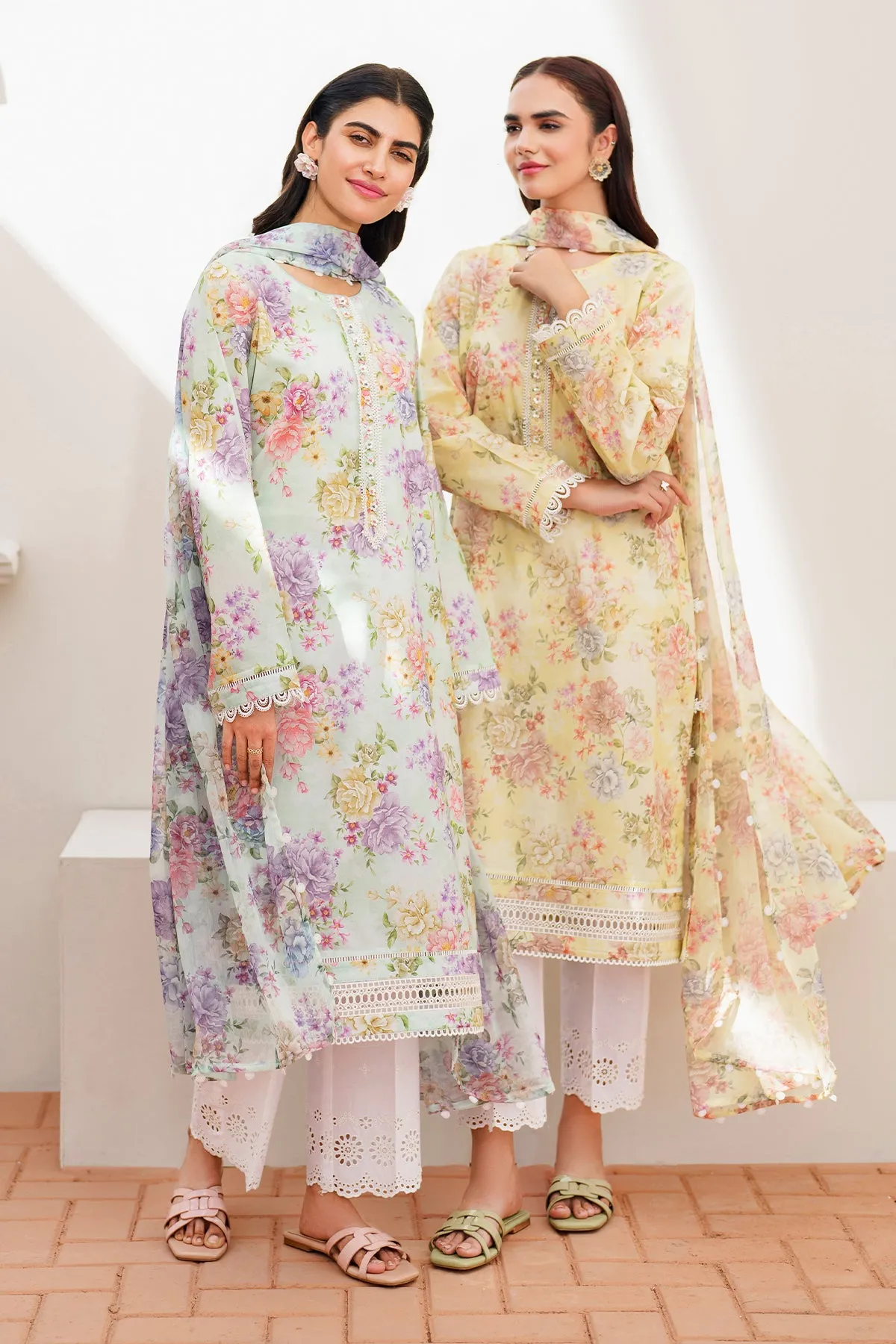 EMBROIDERED PRINTED LAWN UF-631