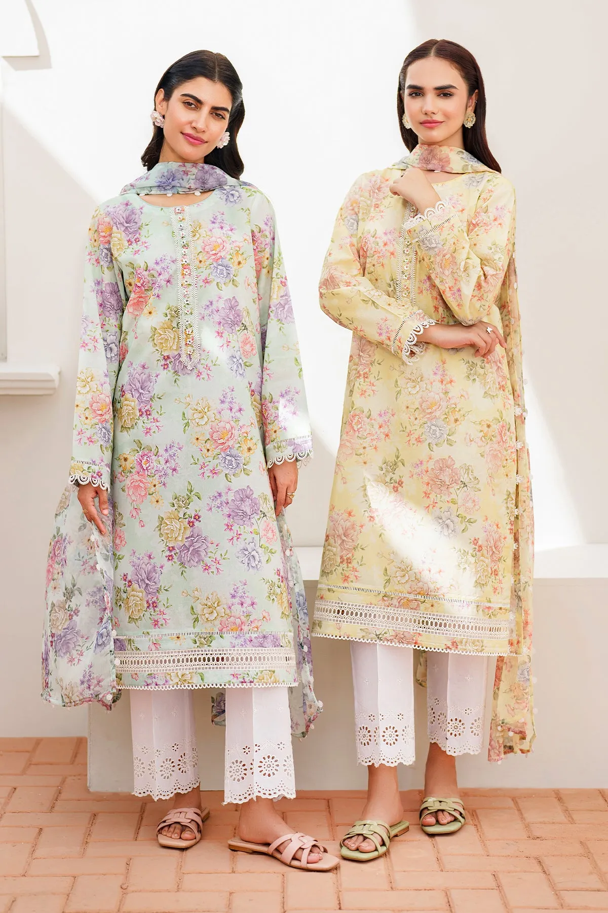 EMBROIDERED PRINTED LAWN UF-631