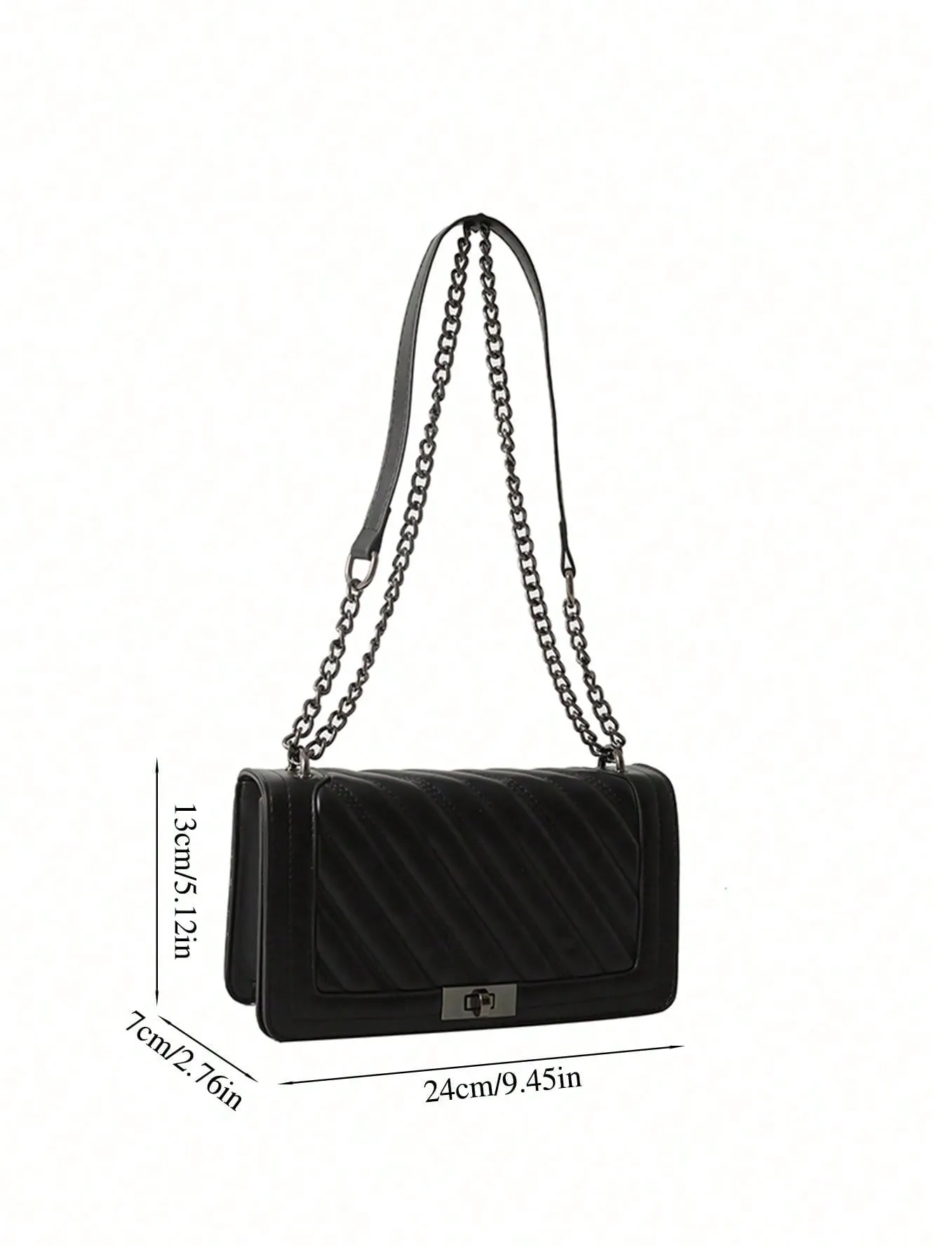 Fashionable And Simple Solid Color Embroidered Thread Shoulder Bag Lightweight And Versatile Women's Small Square Bag Made Of PU Material