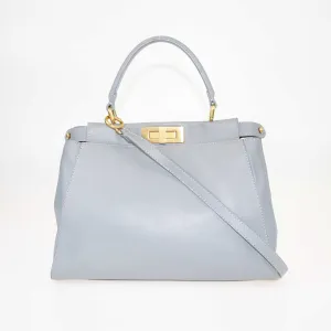 Fendi Grey Regular Peekaboo Top Handle Bag
