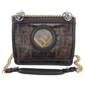 Fendi Kan I Zucca Logo Mesh Chain Strap Bag